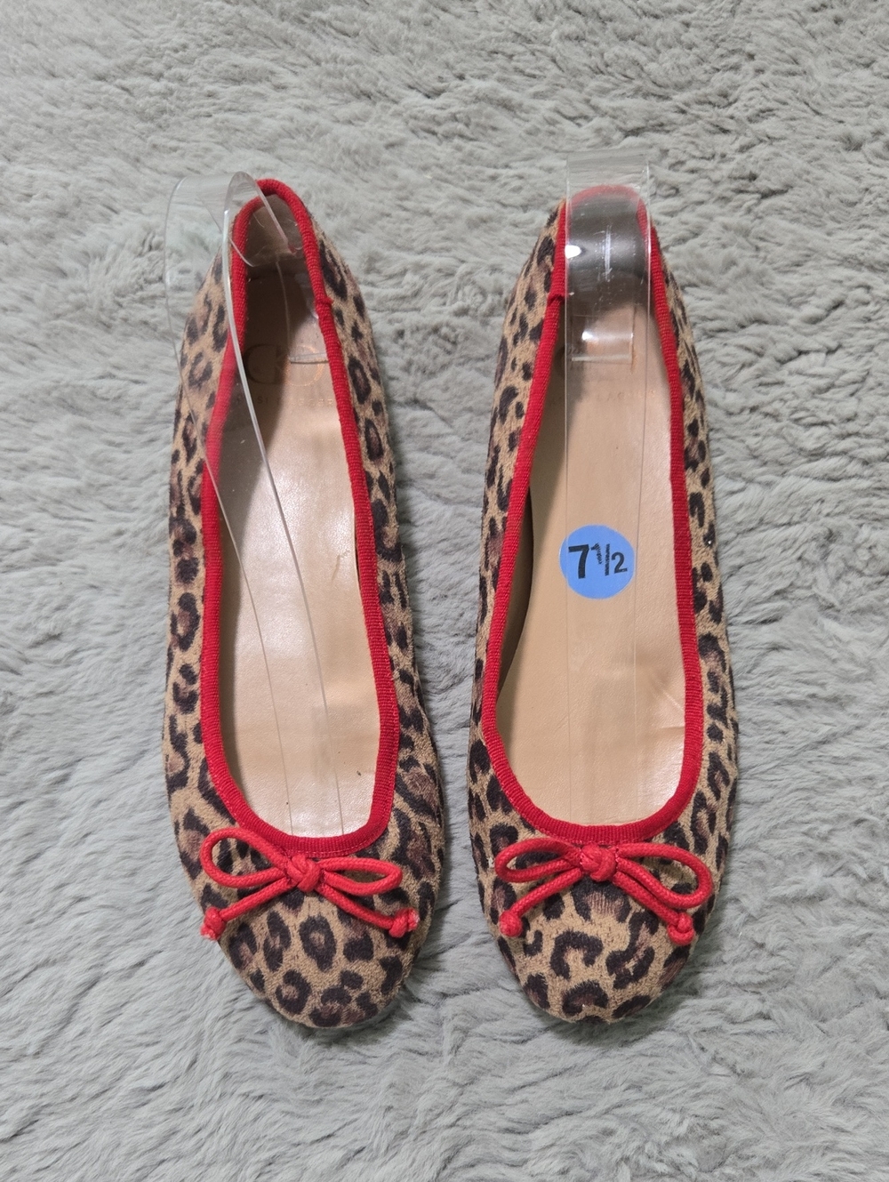 Kelsi Dagger Bettie flats leopard print bow detail size 7.5